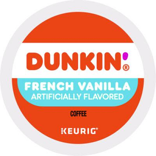 Dunkin' K-Cup Pod, French Vanilla, 22/Box (1268)