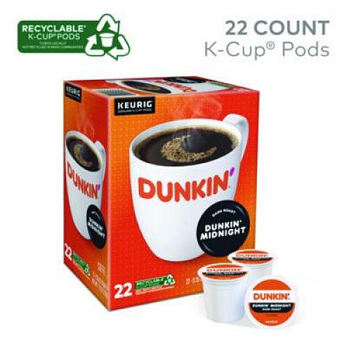 Dunkin' K-Cup Pods, Original Dark Roast, 22/Box (12798)