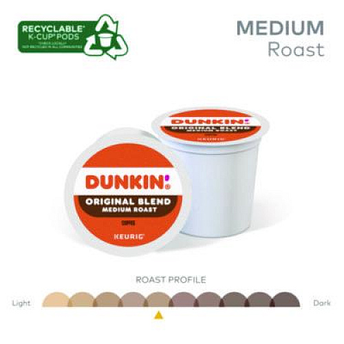 Dunkin' K-Cup Pods, Original Blend,  22/Box (1267)