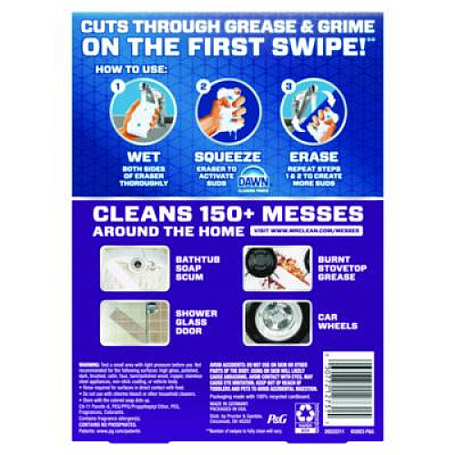 Mr. Clean Magic Eraser, Ultra Foamy, 4.6 x 2.3, 0.7" Thick, White, 5/Pack, 4 Packs/Carton (12731)