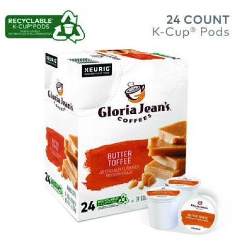 Gloria Jean's Butter Toffee Coffee K-Cups, 24/Box (60051012)