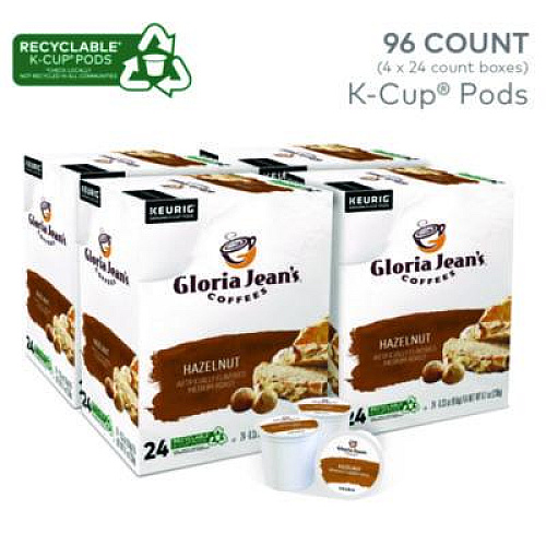 Gloria Jean's Hazelnut Coffee K-Cups, 96/Carton (60051052CT)