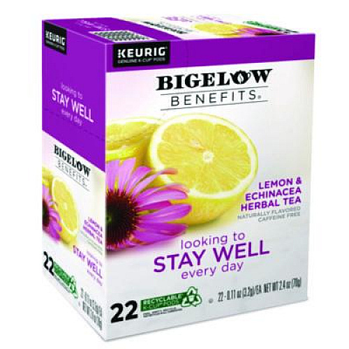 Bigelow Benefits Lemon and Echinacea Herbal K-Cup, 0.11 oz, 22/Box (2025)