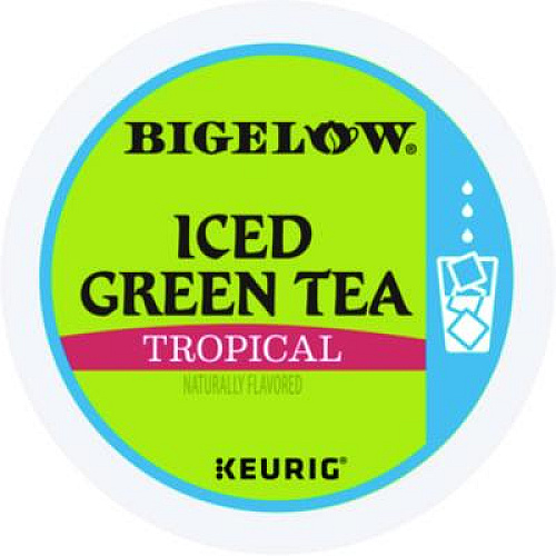 Bigelow Tropical Iced Green Tea, K-Cup, 0.10 oz, 22/Box (2870)