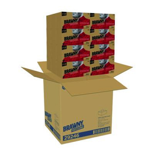 Brawny Professional All Purpose Wipers, 1-Ply, 9 x 10.25, Brown, 250 Wipers/Box, 24 Boxes/Carton (29246)