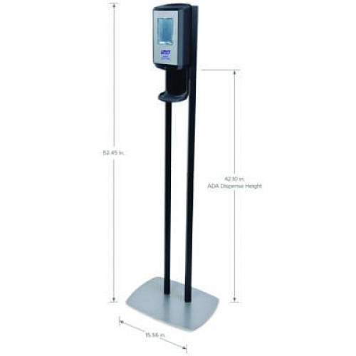 PURELL CS8 Hand Sanitizer Floor Stand with Dispenser, 1,200 mL, 13.5 x 5 x 28.5, Graphite (7418DS)