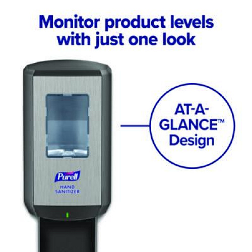 PURELL CS8 Hand Sanitizer Floor Stand with Dispenser, 1,200 mL, 13.5 x 5 x 28.5, Graphite (7418DS)