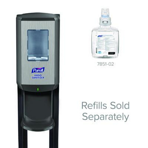 PURELL CS8 Hand Sanitizer Floor Stand with Dispenser, 1,200 mL, 13.5 x 5 x 28.5, Graphite (7418DS)