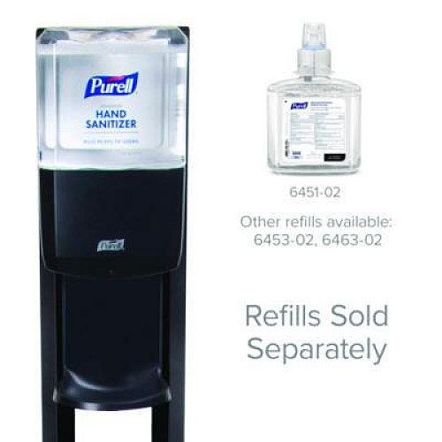 PURELL ES6 Hand Sanitizer Floor Stand with Dispenser, 1,200 mL, 13.5 x 5 x 28.5, Graphite/Silver (7216DS)