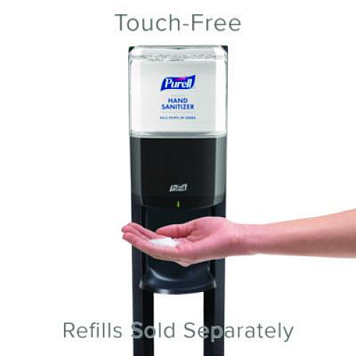 PURELL ES6 Hand Sanitizer Floor Stand with Dispenser, 1,200 mL, 13.5 x 5 x 28.5, Graphite/Silver (7216DS)