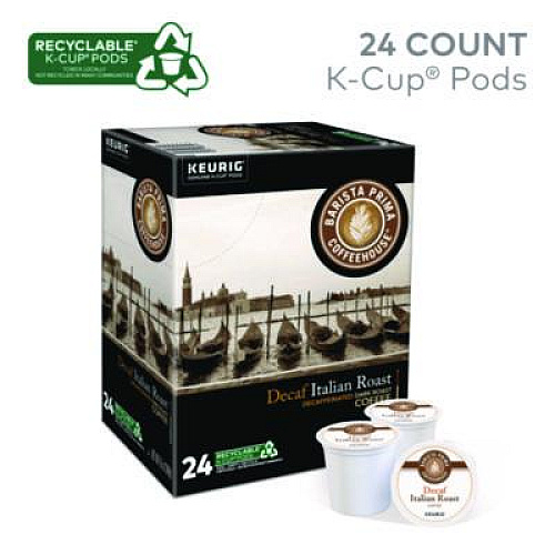Barista Prima Coffeehouse Decaf Italian Roast Coffee K-Cups, 24/Box (8506)