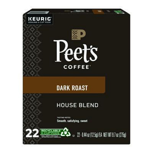 Peet's Coffee & Tea House Blend Coffee K-Cups, 22/Box (6546)