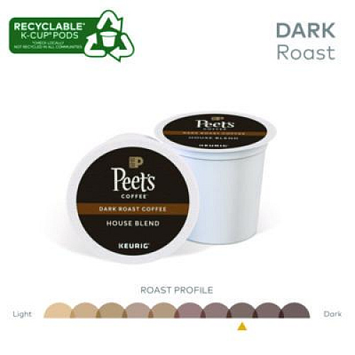 Peet's Coffee & Tea House Blend Coffee K-Cups, 22/Box (6546)
