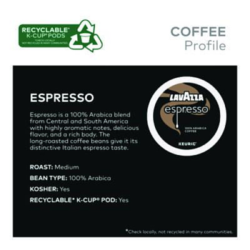 Lavazza Perfetto Espresso Coffee K-Cups, 22/Box (6000)