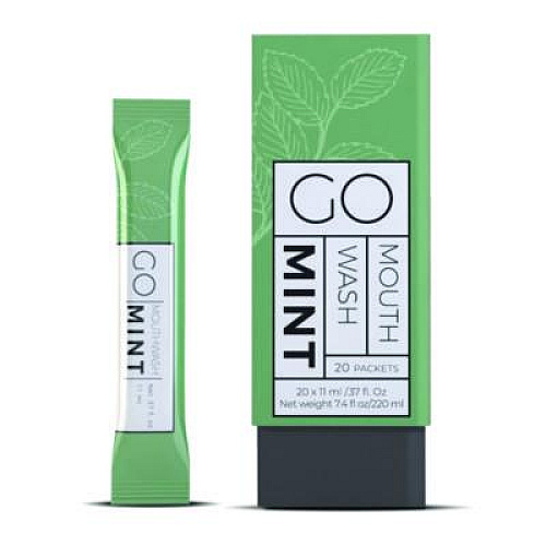 Go Mouthwash Individual Mouthwash Packets, Display Pack, Mint Flavor, 0.37 oz Packet, 20/Pack (MW20)