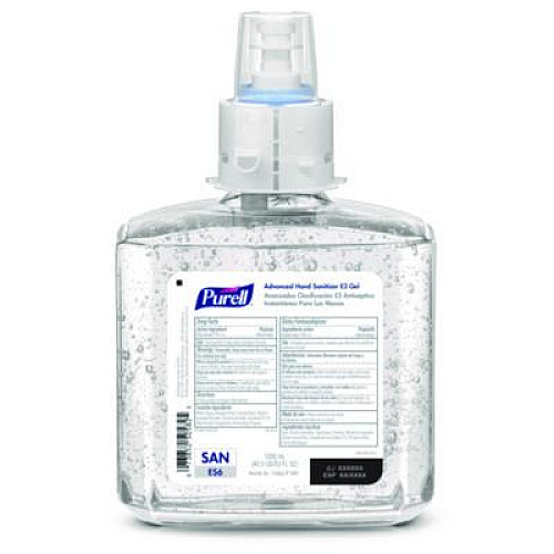 PURELL Food Processing Advanced Hand Sanitizer E3 Gel, 1,200 mL Bottle, Fragrance-Free, For ES6 Dispensers, 2/Carton (646102)