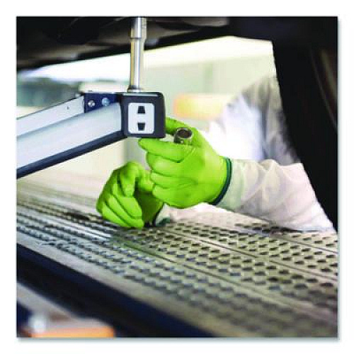 GloveWorks by AMMEX Heavy-Duty Industrial Nitrile Gloves, Powder-Free, XX-Large, 8 mil Thick, 9.5" Long, Green, 100/Box, 10 Boxes/Carton (GWGN49100CT)