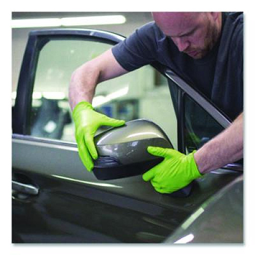 GloveWorks by AMMEX Heavy-Duty Industrial Nitrile Gloves, Powder-Free, XX-Large, 8 mil Thick, 9.5" Long, Green, 100/Box, 10 Boxes/Carton (GWGN49100CT)