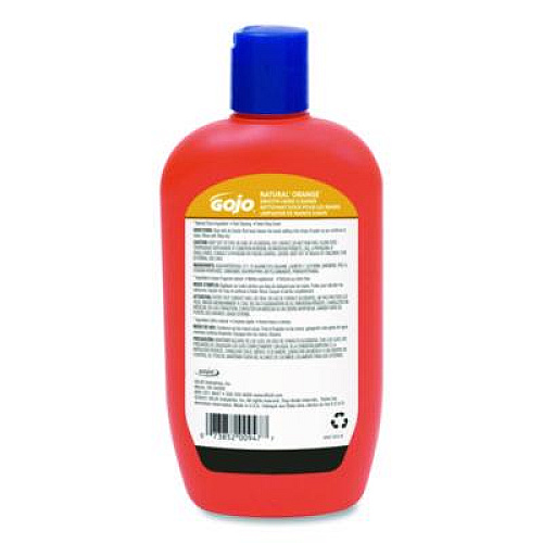 GOJO NATURAL ORANGE Smooth Hand Cleaner, Quick-Acting Lotion with Flip-Cap Squeeze Bottle, Citrus Scent, 14 fl oz, 12/Carton (94712)
