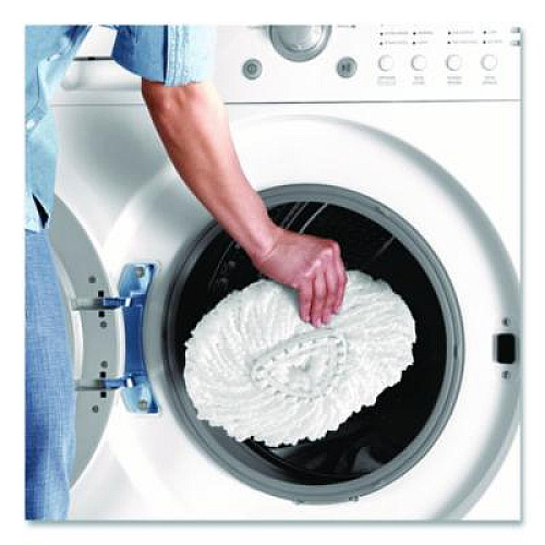 O-Cedar EZWring Spin Mop System, White Microfiber Head, Up to 51" Adjustable Red/Gray Plastic Handle (148473)