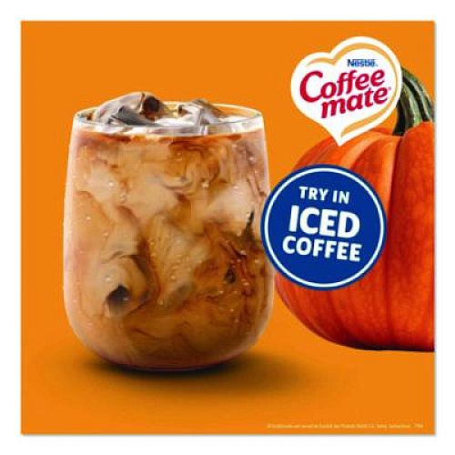 Coffee mate Liquid Coffee Creamer, Pumpkin Spice, 0.38 oz. Mini Cups, 50/Box (75520)