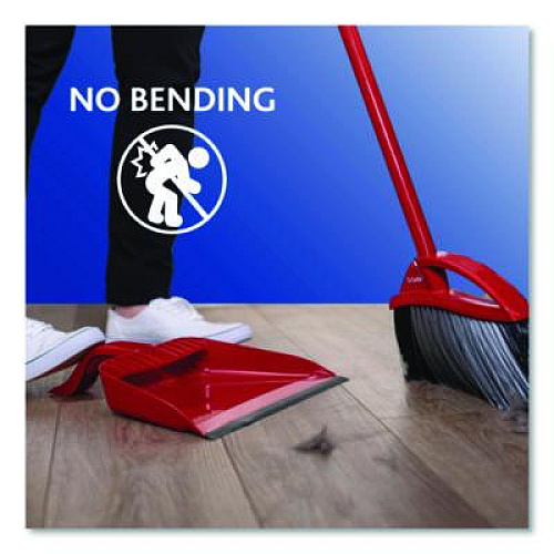 O-Cedar PowerCorner Pet Pro Broom and Step-On Dust Pan, 48" Handle, Red/Black/Gray (168020)