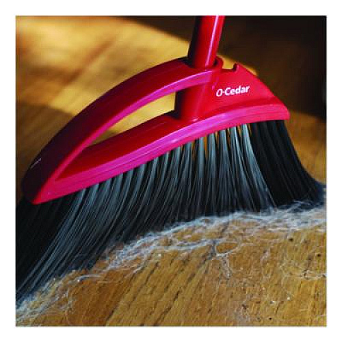 O-Cedar PowerCorner Pet Pro Broom and Step-On Dust Pan, 48" Handle, Red/Black/Gray (168020)