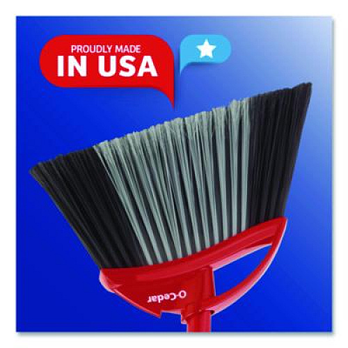 O-Cedar PowerCorner Pet Pro Broom and Step-On Dust Pan, 48" Handle, Red/Black/Gray (168020)