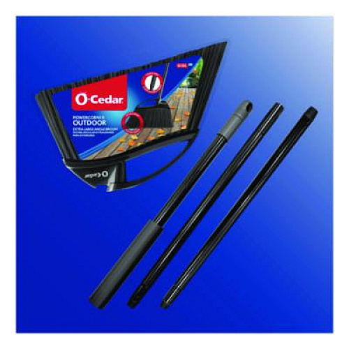 O-Cedar Outdoor PowerCorner Angle Broom, 48" Handle, Black/Gray (168215)