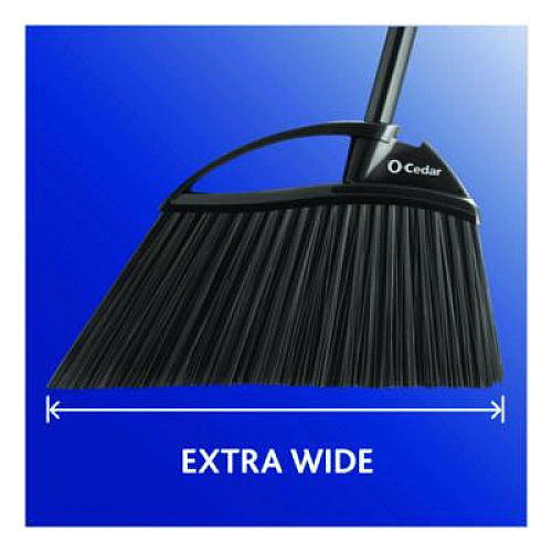 O-Cedar Outdoor PowerCorner Angle Broom, 48" Handle, Black/Gray (168215)