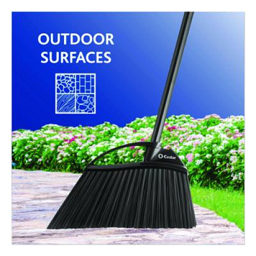 O-Cedar Outdoor PowerCorner Angle Broom, 48" Handle, Black/Gray (168215)