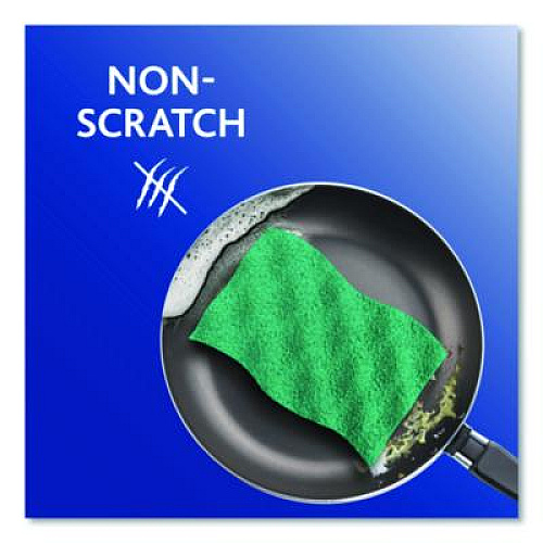 O-Cedar Scrunge Non-Scratch Scrub Sponge, 2.63 x 4.25, 1" Thick, Green/Blue, 2/Pack, 8 Packs/Carton (169431CT)