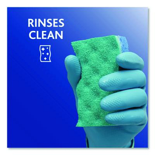 O-Cedar Scrunge Non-Scratch Scrub Sponge, 2.63 x 4.25, 1" Thick, Green/Blue, 2/Pack (169431)