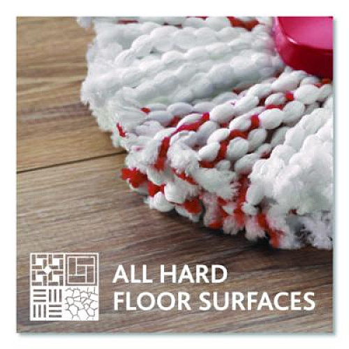 O-Cedar EZWring Deep Clean Refill, Patented Microfiber, Custom Size for EZ Wring Mop Systems, Red/White, 4/Carton (170500CT)