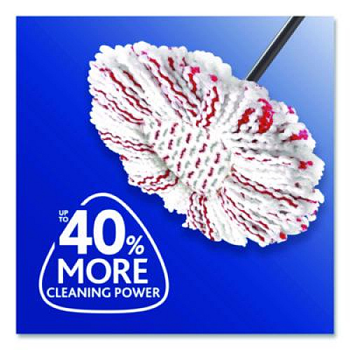 O-Cedar EZWring Deep Clean Refill, Patented Microfiber, Custom Size for EZ Wring Mop Systems, Red/White, 4/Carton (170500CT)