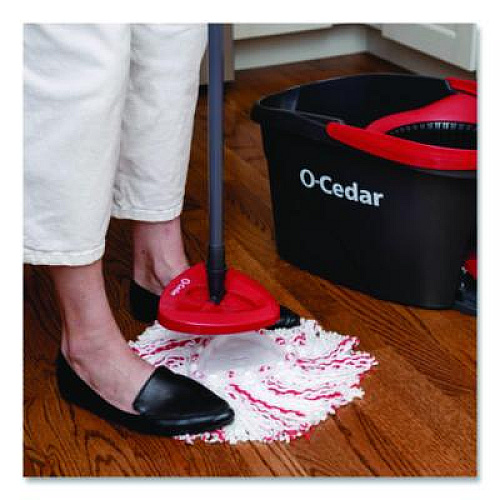 O-Cedar EZWring Deep Clean Refill, Patented Microfiber, Custom Size for EZ Wring Mop Systems, Red/White, 4/Carton (170500CT)