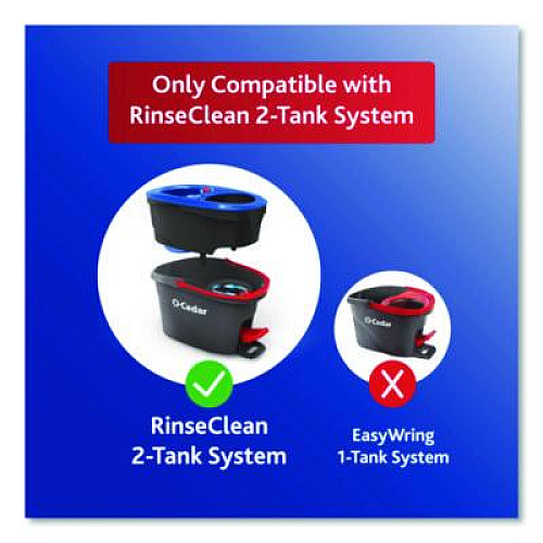 O-Cedar Rinse Clean Refill, Microfiber, Custom Size for Rinse Clean Mop System, Blue/White, 2/Pack, 6 Packs/Carton (172092CT)