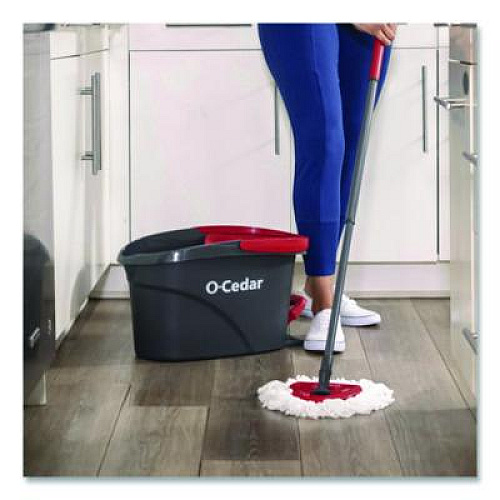 O-Cedar EZWring Spin Mop Refill, Patented Microfiber, Custom Size for EZ Wring Mop Systems, White, 2/Pack, 4 Packs/Carton (172385CT)