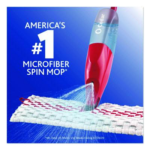 O-Cedar ProMist MAX Spray Mop, Red/White/Gray Microfiber Head, 48" Red/Black/Gray Plastic Handle (173563EA)