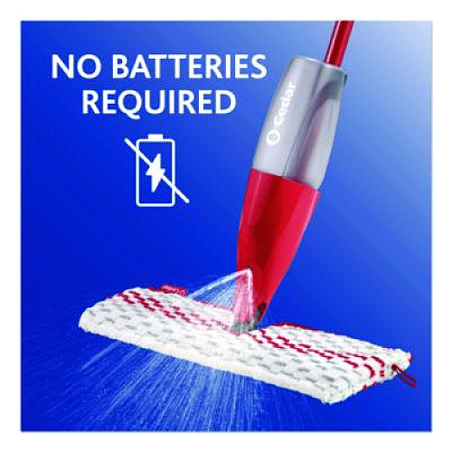 O-Cedar ProMist MAX Spray Mop, Red/White/Gray Microfiber Head, 48" Red/Black/Gray Plastic Handle (173563EA)