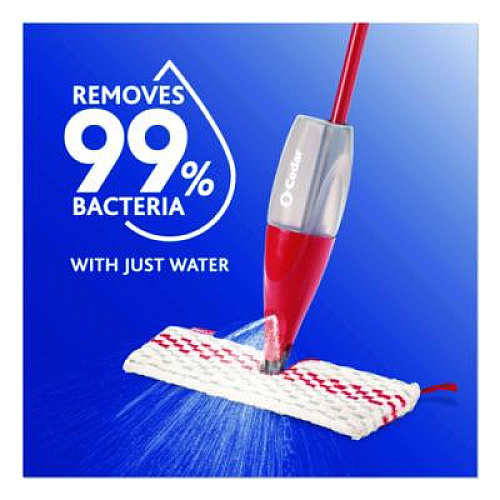 O-Cedar ProMist MAX Refill, Microfiber, Custom Size for ProMist Mop System, Red/White/Gray, 4/Carton (173579CT)