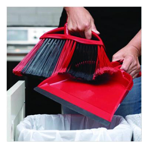 O-Cedar One Sweep Broom with Dustpan, 53.88" Handle, Red/Black/Gray (175073)
