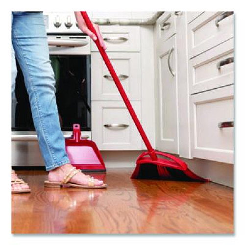 O-Cedar One Sweep LG Broom with Dustpan, 57" Handle, Red/Black/Gray (172134)