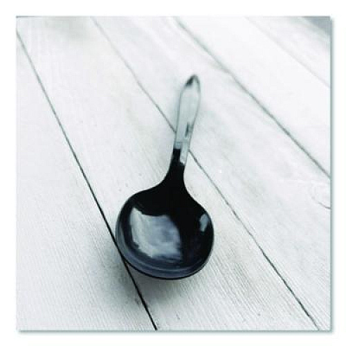 Boardwalk Heavyweight Polypropylene Cutlery, Soup Spoon, Plastic, Black, 1,000/Carton (SOUPBLHVY)