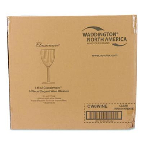 WNA Classicware One-Piece Stemware, 6 oz, Plastic, Clear, 100/Carton (CW6WINE)