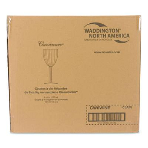 WNA Classicware One-Piece Stemware, 6 oz, Plastic, Clear, 100/Carton (CW6WINE)
