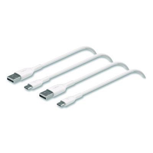 Belkin BOOST CHARGE USB-C to USB-A Cable, 3.3 ft, White, 2/Pack (CAB001BT1MWH)