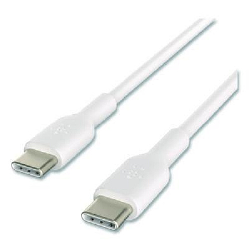 Belkin BOOST CHARGE USB-C to USB-C Cable, 3.3 ft, White, 2/Pack (CAB003BT1MWH)
