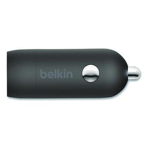 Belkin BOOST CHARGE USB-PD Car Charger + USB-C to USB-C Cable, 30 W, USB-C, Black (CCA004BT1MBK)