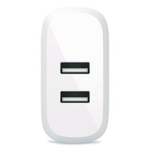 Belkin BOOST CHARGE Dual USB-A Wall Charger + Lightning to USB-A Cable, White (WCD001DQ1MWH)
